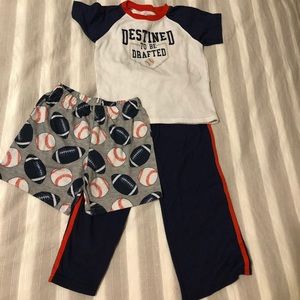 Carter’s Size 5 Boys Sports Themed Pajamas Set